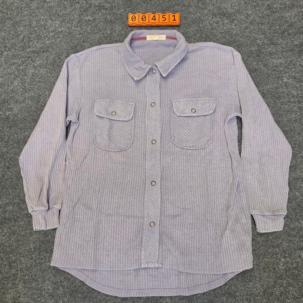 Rewind Light purple waffle knit button up shirt Womens M